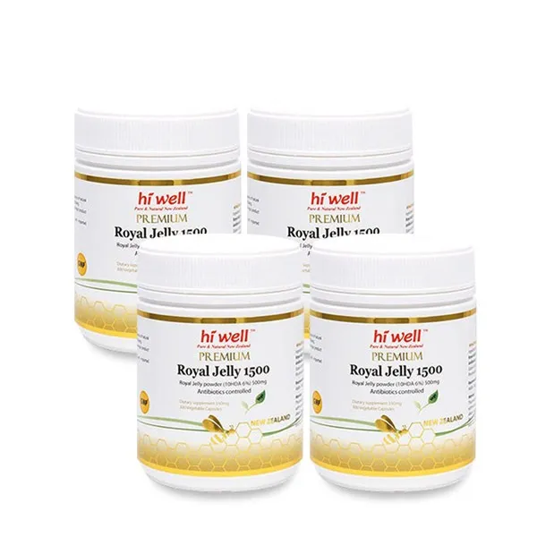 Hiwell [뉴질랜드 로얄젤리] 하이웰 프리미엄 로열젤리 1500mg 300베지캡슐 4개 (치약사은품증정)