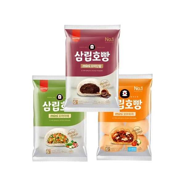 삼립호빵 3봉 단팥야채피자혼합 미니찐빵 저녁메뉴 18개입 40g