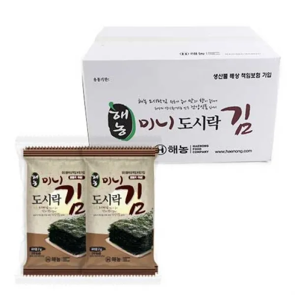 해농미니도시락김 2gx10입 X24봉 1box 식당도매식자재 2g 240개