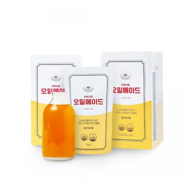 자유다방 오일에이드(5days aid) (100ml*5팩) + 오일에이드 섭취 가이드북, 1box, 100ml*5팩