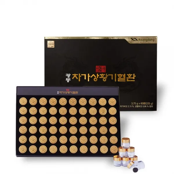 광동제약 차가상황기혈환 3.75g x60환 차가버섯 상황버섯 공진단 고급선물스승의날 어버이날 선물 세트, 1box, 60환