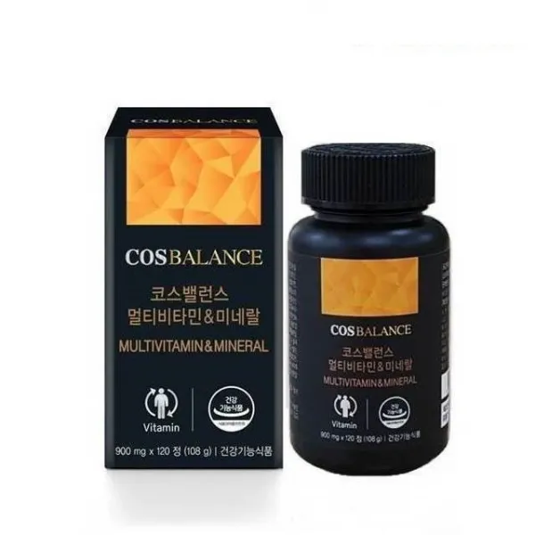 코스밸런스 멀티비타민 미네랄 2개월분 유기농원료 종합영양제, 120정, 900mg