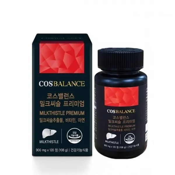 코스밸런스 밀크씨슬 프리미엄 2개월분 무부형제원료 간에좋은영양제, 120정, 900mg