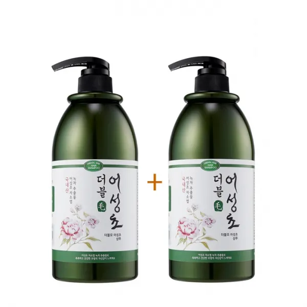 더블모 어성초샴푸 2종 1000ml(x2) 대용량 한방샴푸, 수량, 개당 용량