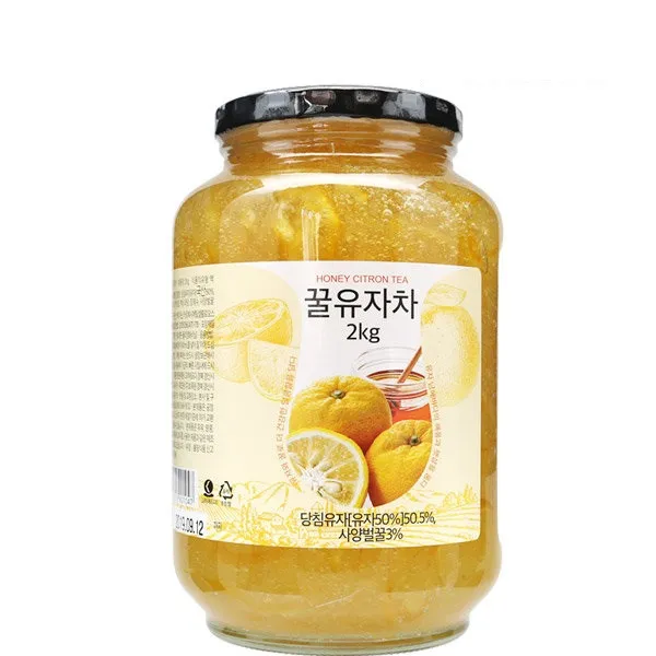초록원 꿀유자차2kg 유자청 유자꿀차 병유자차