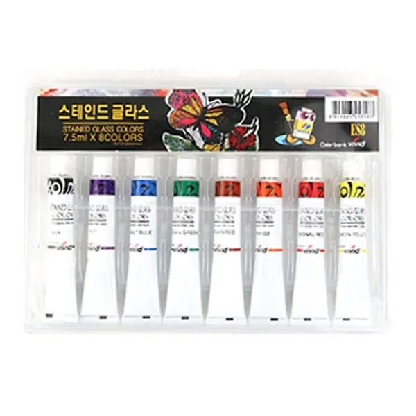 비비드 스테인드글라스 7.5ml 8색세트/염료/염색물감, 2.마불링물감 6색7.5ml
