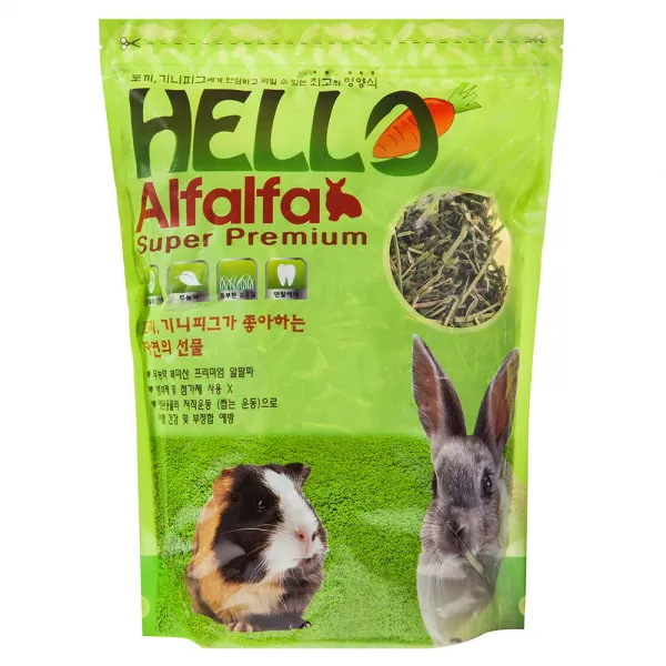 헬로 알파파 수퍼 프리미엄 소동물 건초 사료, 500g, 1개
