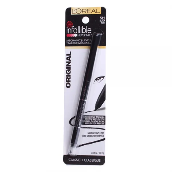 L'Oreal 인팰러블 메카니컬 아이라이너 240mg, Black, 1개