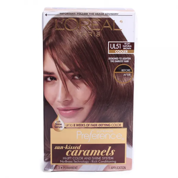 로레알파리 슈페리어 프레퍼런스 선-키스드 카라멜 헤어컬러, Hi-Lift Natural Brown, 1개