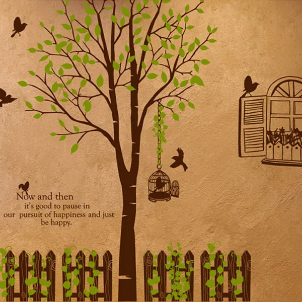 [꾸밈] 행복한 자작나무와새, 초콜렛브라운+라이트올리브