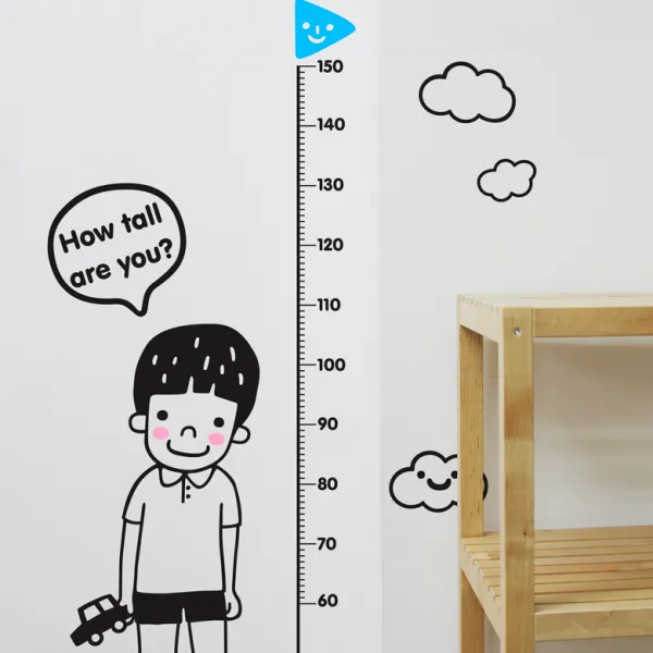 투페이지 디자인스티커 P074 키재기B, 검정색