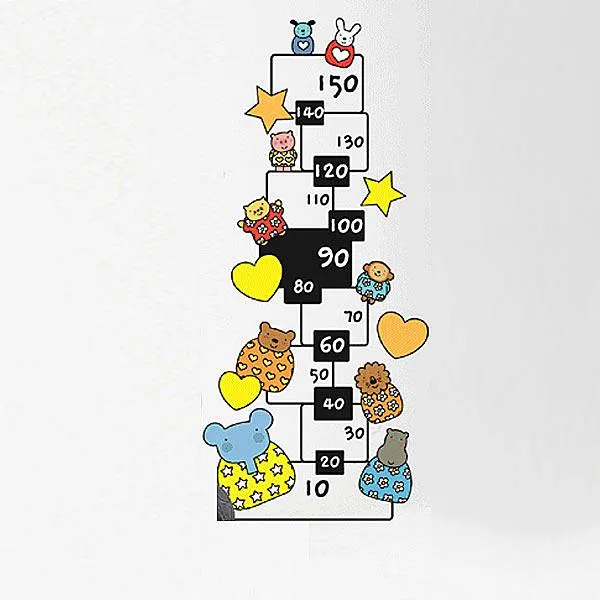 [뭉키데코]키재기스티커_엘리 하트별 키재기 150cm, 블랙