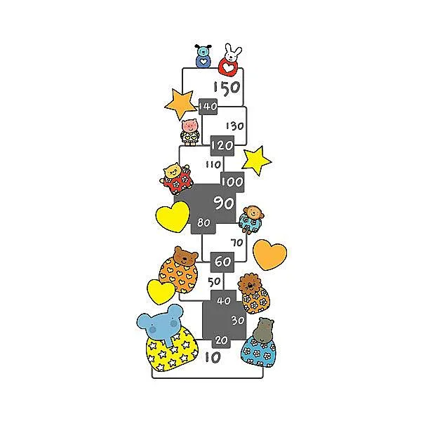 [뭉키데코]키재기스티커_엘리 하트별 키재기 150cm, 다크그레이