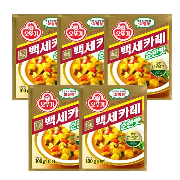 오뚜기 백세카레 과립형 순한맛, 100g, 5개