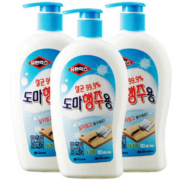 유한락스 도마 행주용 세제, 483ml, 3개