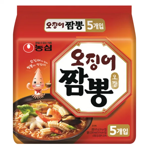 농심 오징어짬뽕 124g 5개