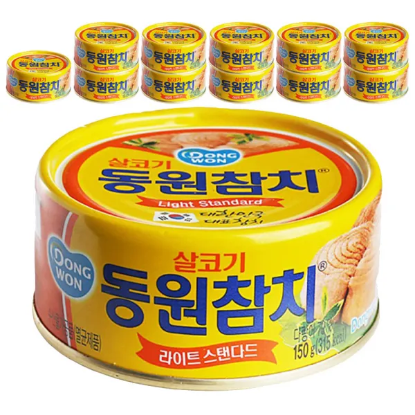 동원 라이트 스탠다드 참치, 150g, 12개