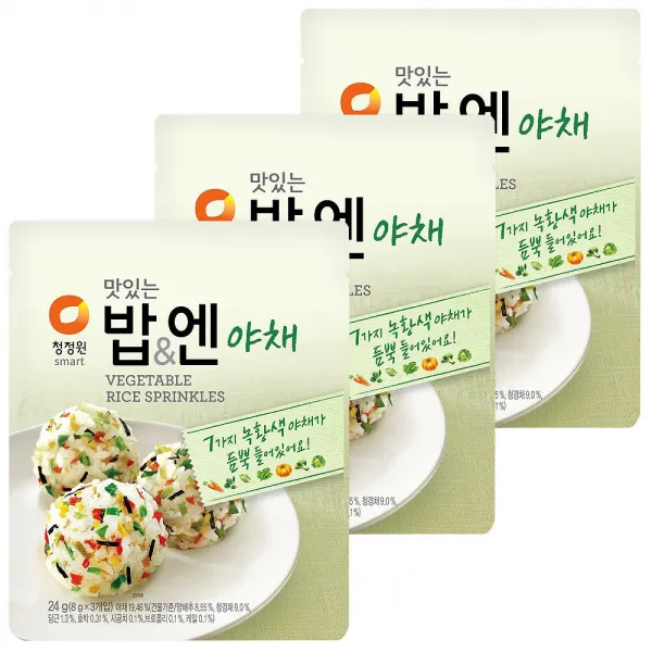 청정원 맛있는밥 엔 야채, 24g, 3개