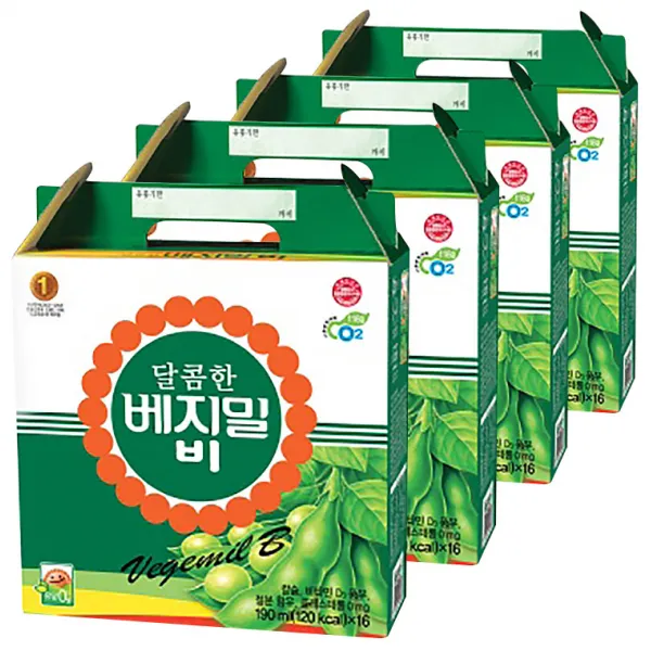 베지밀 달콤한 베지밀 비 두유, 190ml, 64개