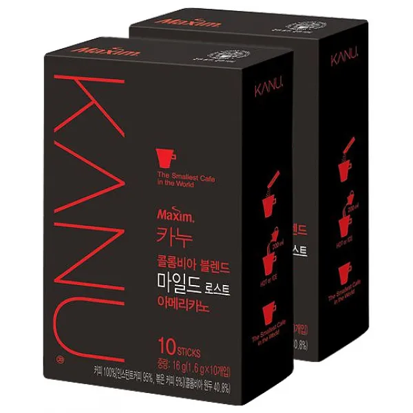 카누 콜롬비아 블랜드 마일드로스트 아메리카노 원두커피믹스, 1.6g, 20개