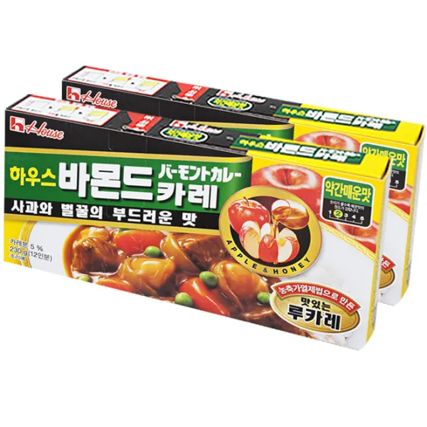 하우스 바몬드 카레 약간매운맛, 230g, 2개