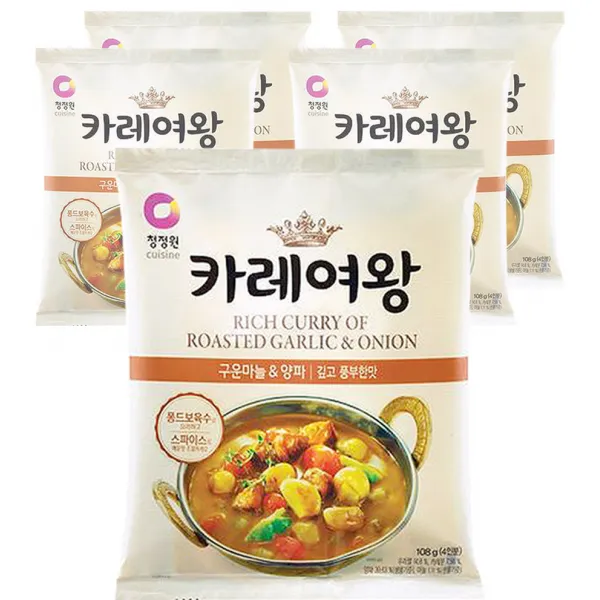 청정원 카레여왕 구운마늘&양파, 108g, 5개