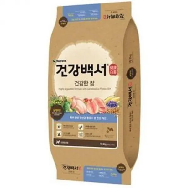 건강백서 전연령 생선 건강한 장 기능성 애견사료 10.2kg 1개