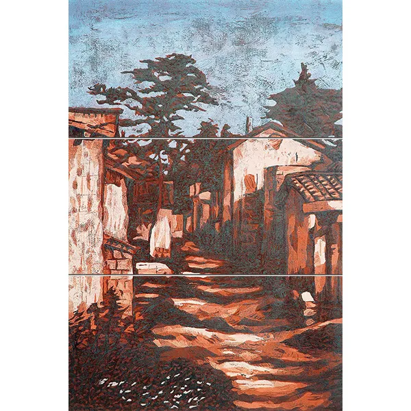 Scenery034 붉은노을이 물든 골목길 3장, 혼합색상