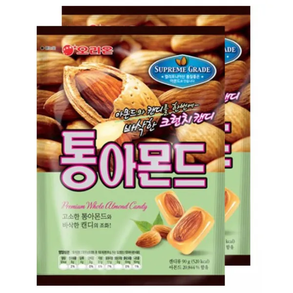 오리온 통아몬드 캔디, 90g, 2개
