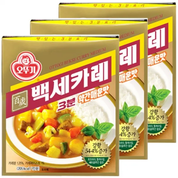 오뚜기 3분 백세카레 약간매운맛 200g 3개