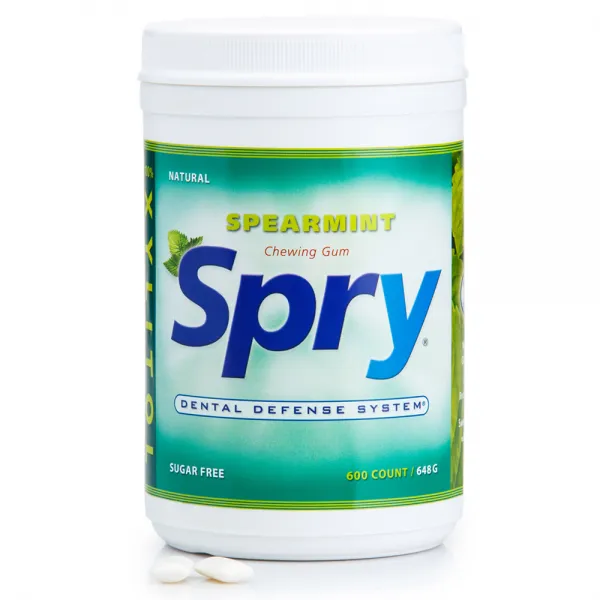 Spry 100% 자일리톨 스피어민트 츄잉 껌 슈가 프리, 648g, 1개