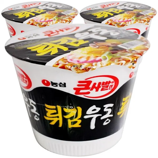 농심 튀김우동 큰사발면 111g 3개