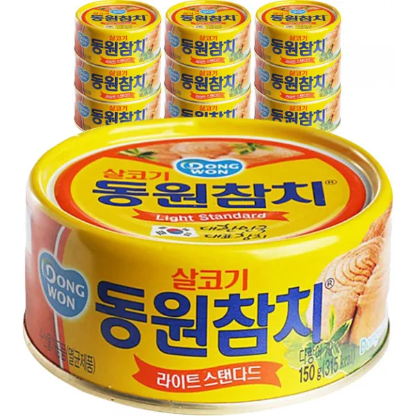 동원 라이트 스탠다드 참치, 150g, 10개