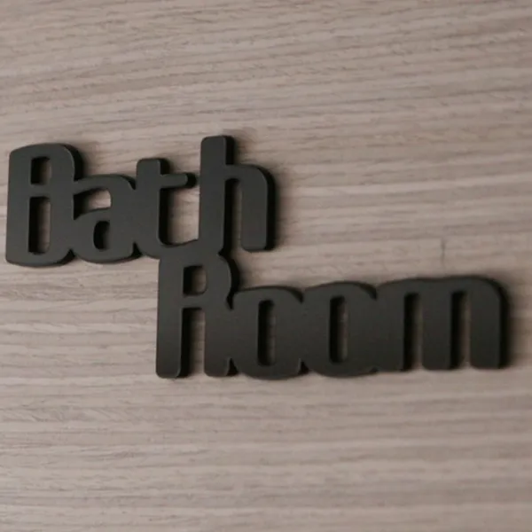 디자인신드롬 Bath Room 도어사인, 블랙
