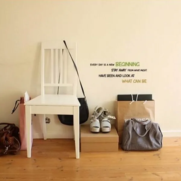 단비디자인 레터링 그래픽스티커 Every Day Is A New Beginning Lu S56 블랙
