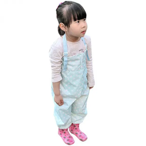플리에 놀이복 멜빵형 흰색땡땡이 S, 1개, 연하늘