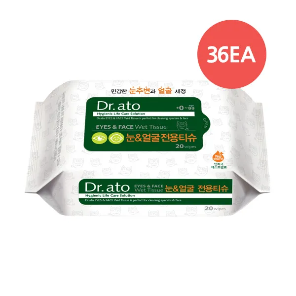 닥터아토 눈&얼굴 전용티슈 휴대용 20매입 36팩