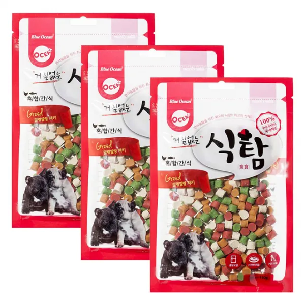 블루오션 거침없는 식탐 애견 혼합간식, 3개