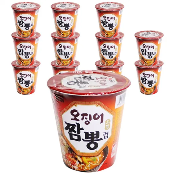 농심 오징어짬뽕 컵 67g 12개 빨간국물라면 2박스