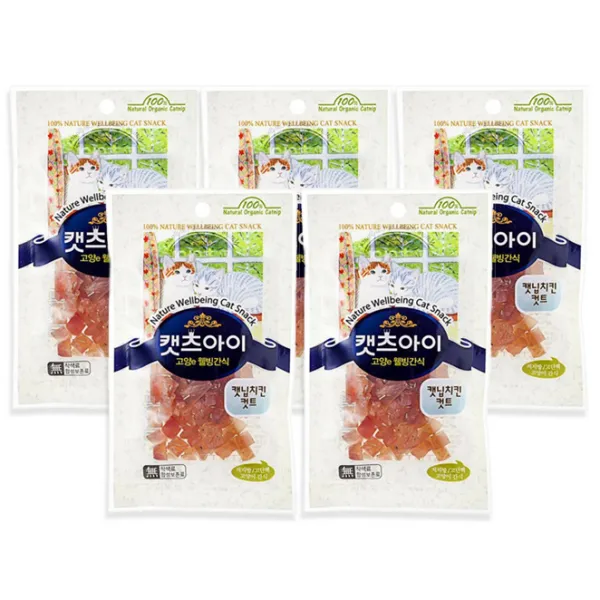 캣츠아이 고양e 웰빙간식 닭, 캣닙치킨컷트, 5개