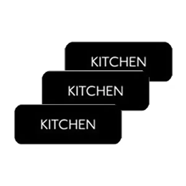 [더하기] 도어사인 - KITCHEN, 블랙, 3개