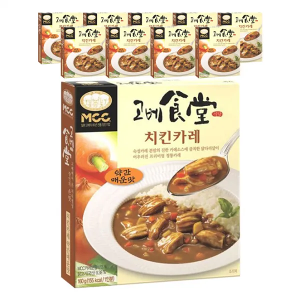 MCC 고베식당 치킨 카레 약간매운맛, 160g, 10개