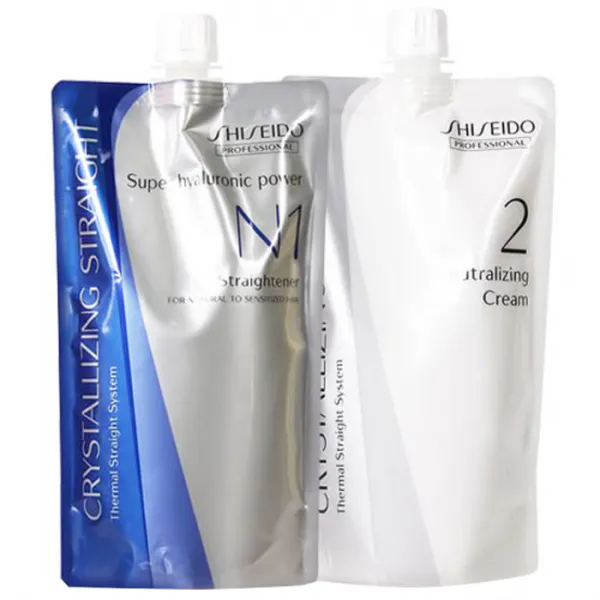 시세이도 크리스탈라이징 스트레이트 펌제 가는 손상모발용, 1제(400ml) + 2제(400ml), 1세트