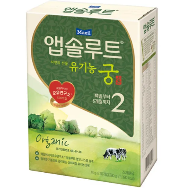 매일유업 앱솔루트 유기농 궁 스틱분유 2단계, 20개입, 1개