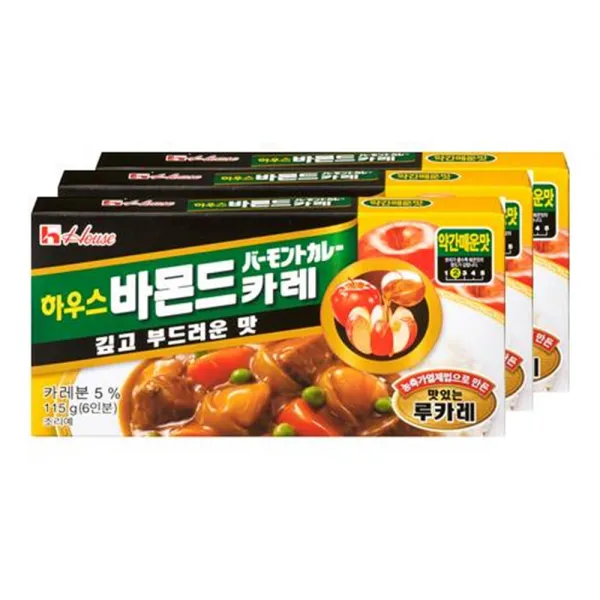 하우스 바몬드 카레 약간매운맛 115g 3개