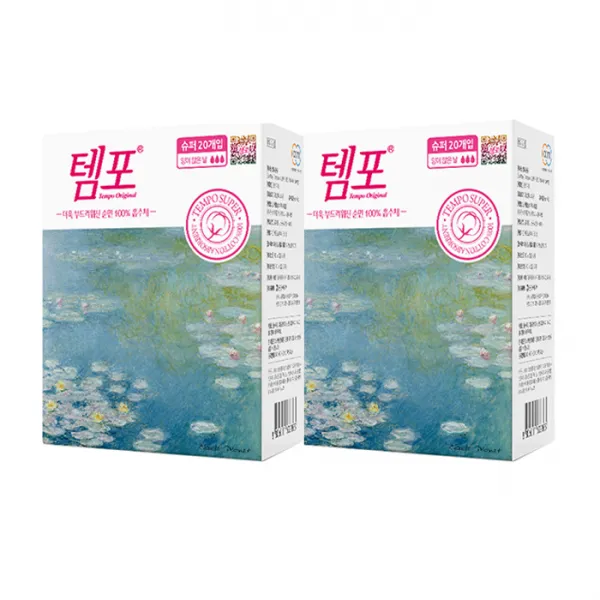 템포 삽입형 생리대 슈퍼, 20개입, 2개