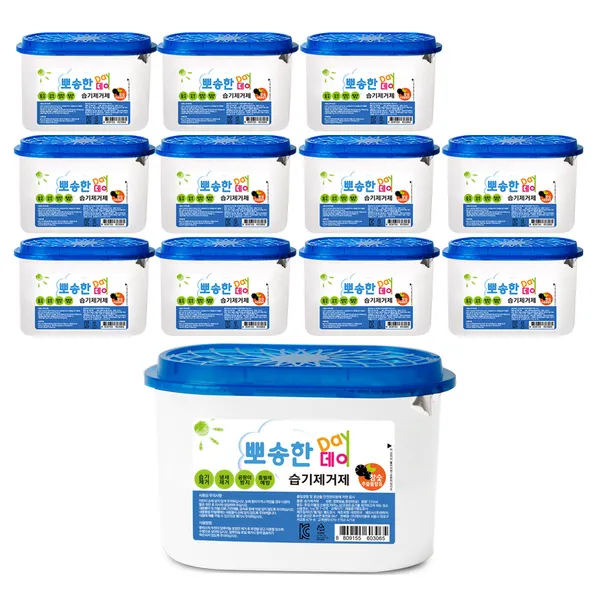 뽀송한데이 참숯 습기제거제 본품, 525ml, 12개입