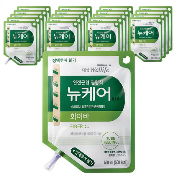 대상웰라이프 뉴케어 화이바 RTH 식이섬유 함유 등장성경관영양식, 20팩, 500ml