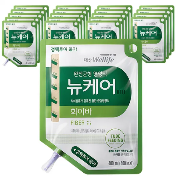 대상웰라이프 뉴케어 화이바 RTH 식이섬유 함유 등장성경관영양식, 400ml, 20팩