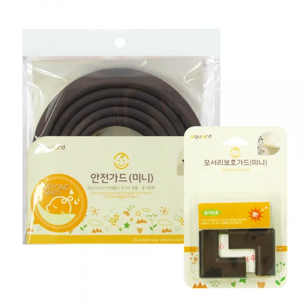 [아가드] 모서리보호대 일반형 2m 1p + 이음새없는 코너보호대 일반형 2p, 브라운, 1세트